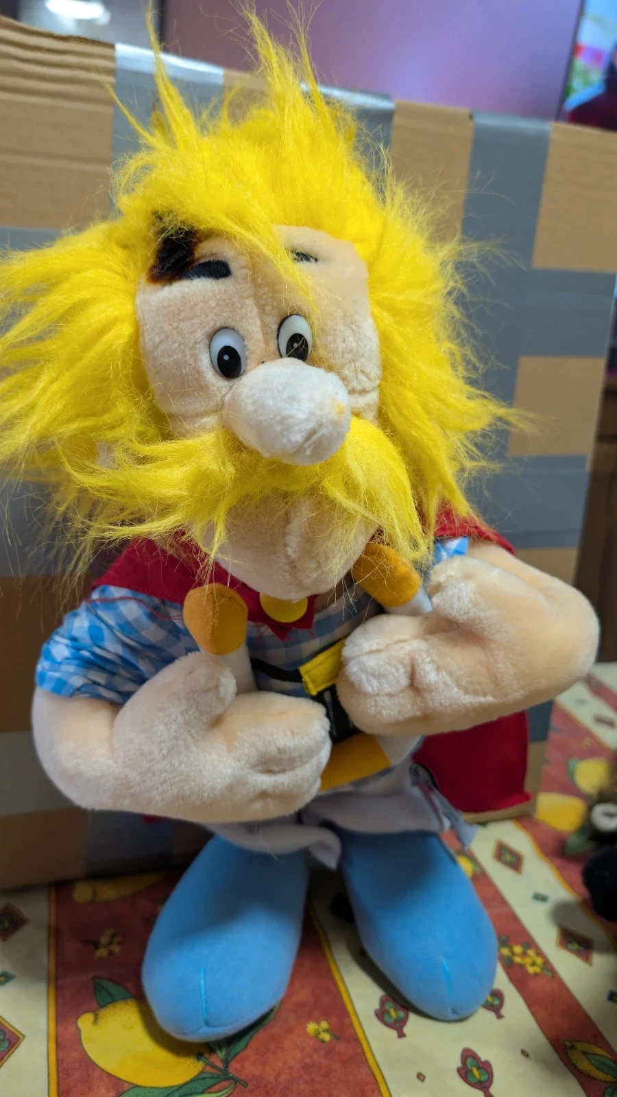 rare peluche assurancetourix barde asterix m muhleck vintage